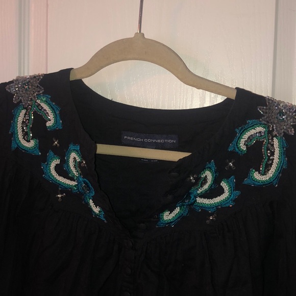 Embroidered & Beaded French Connection Blouse - Picture 7 of 8